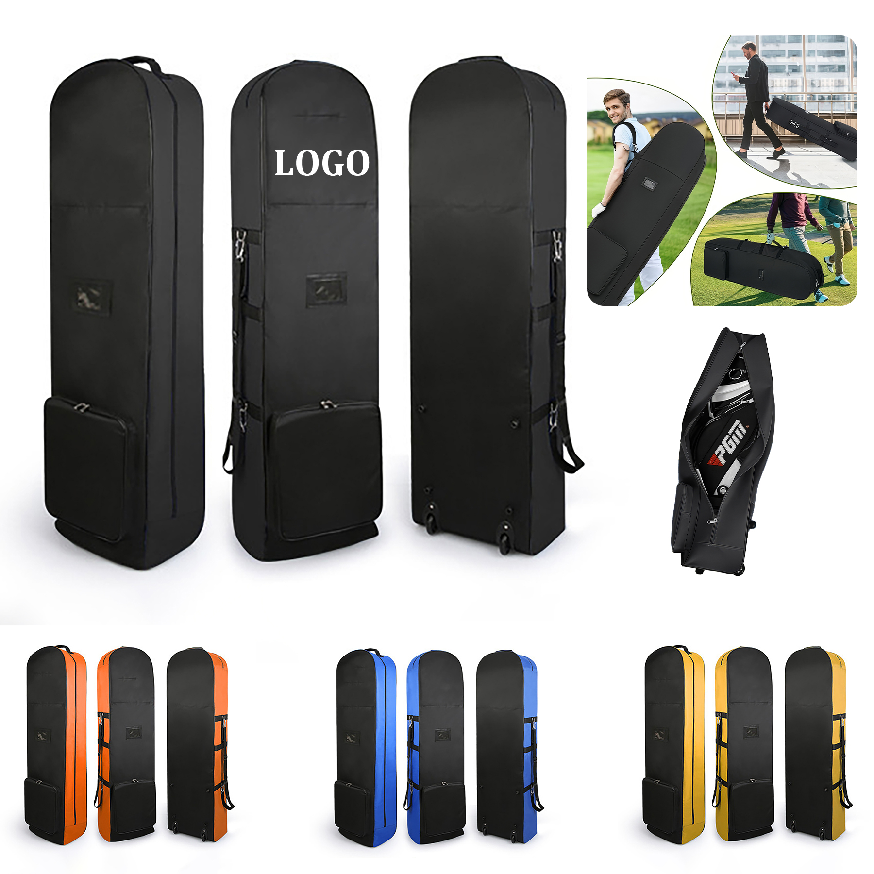Padded Golf Travel Bag with Wheels 6