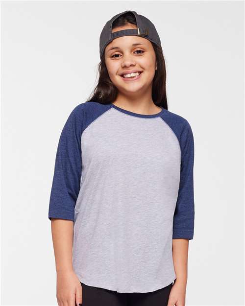 Youth Baseball Fine Jersey Three-Quarter Sleeve Tee - 6130 8