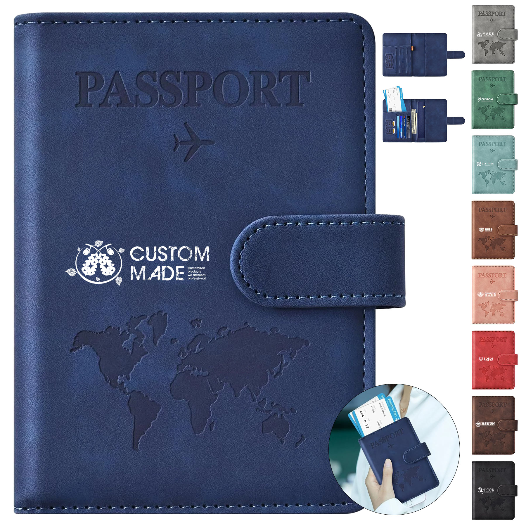 PU Passport Clip With Magnetic Buckle 12