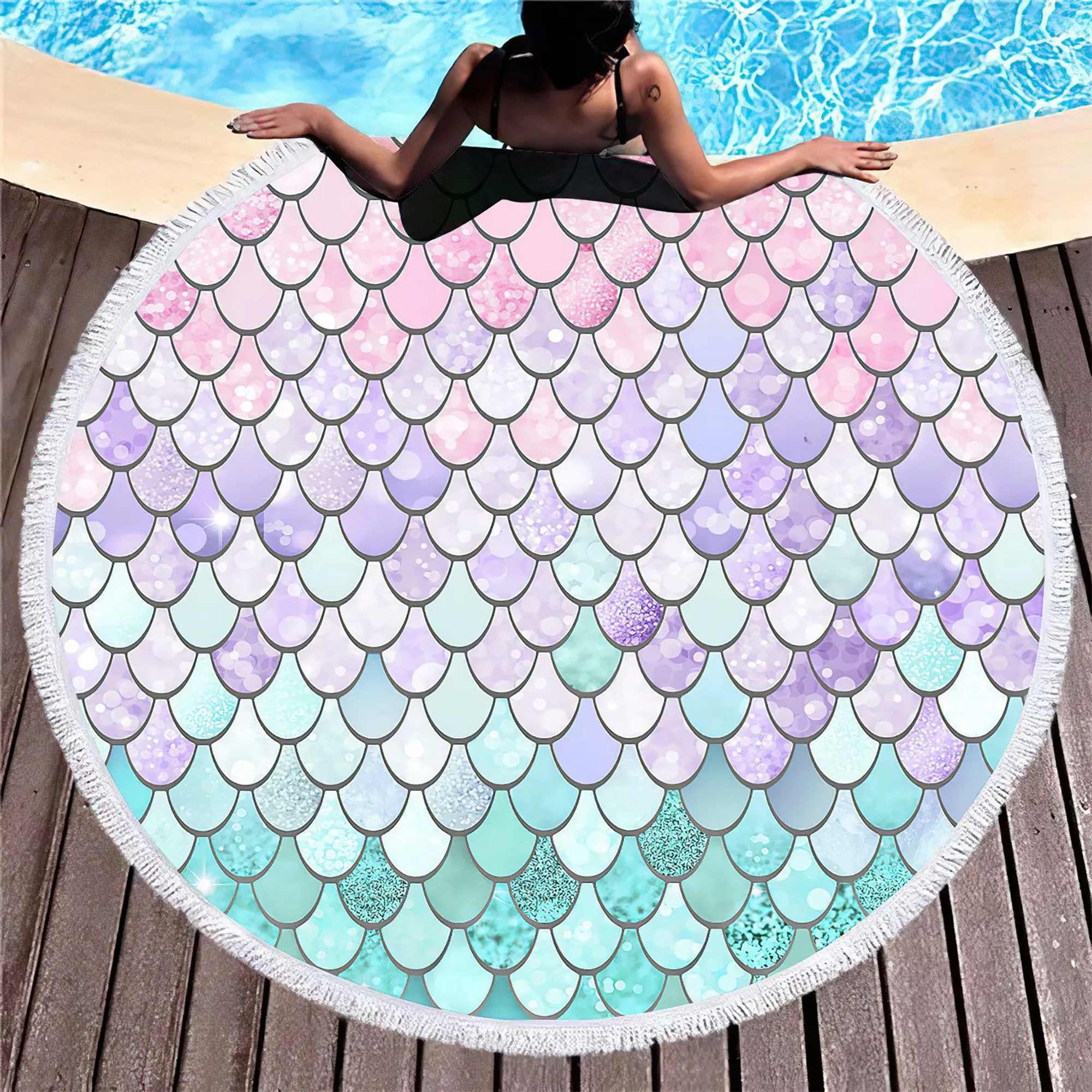 MOQ 50 Microfiber Round Beach Towel 15