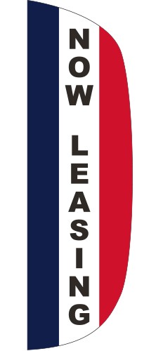 "NOW LEASING" 3' x 10' Message Flutter Flag 1