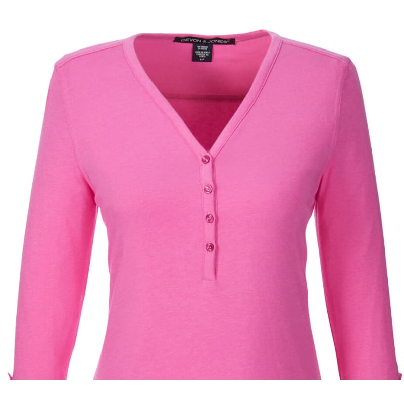 Devon & Jones Ladies' Perfect Fit™ Y-Placket Convertible Sleeve Knit Top 13