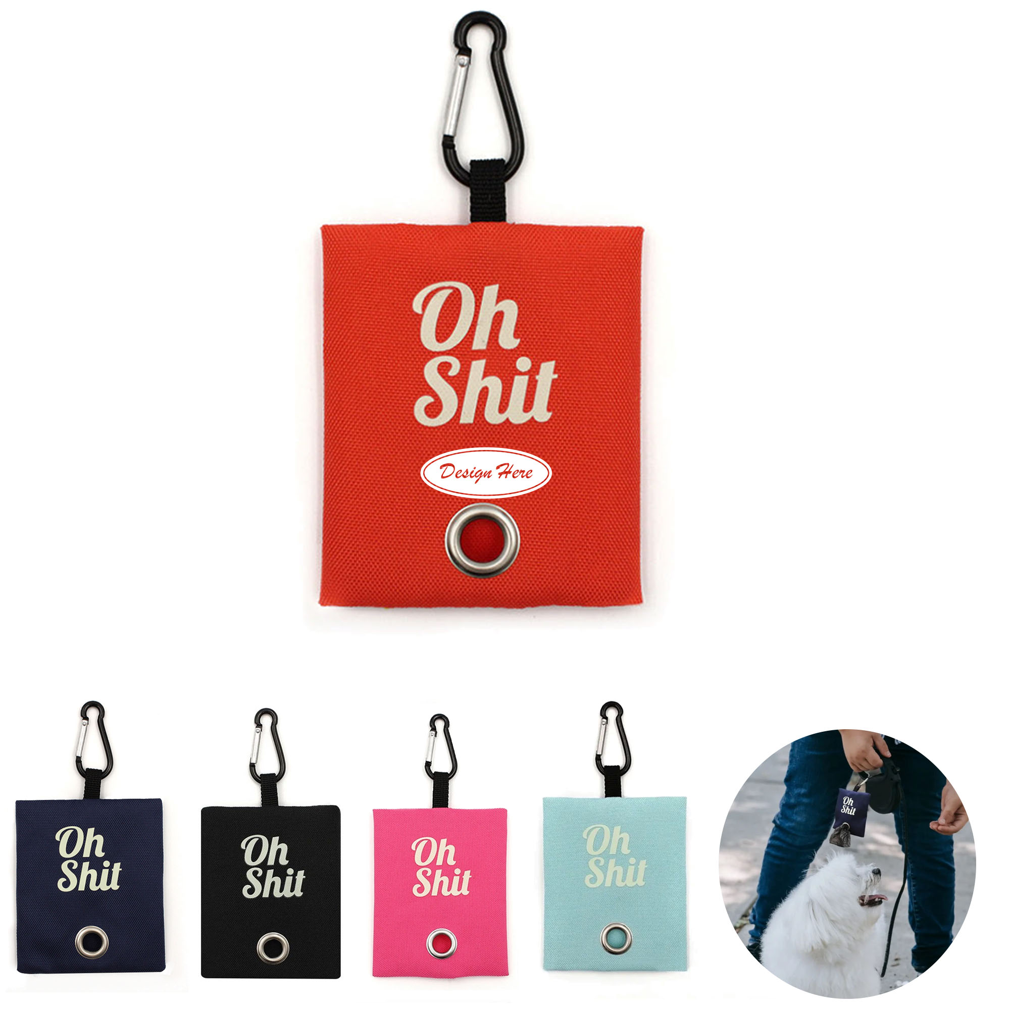 Portable Keychain Pet Waste Bag Holder for 5