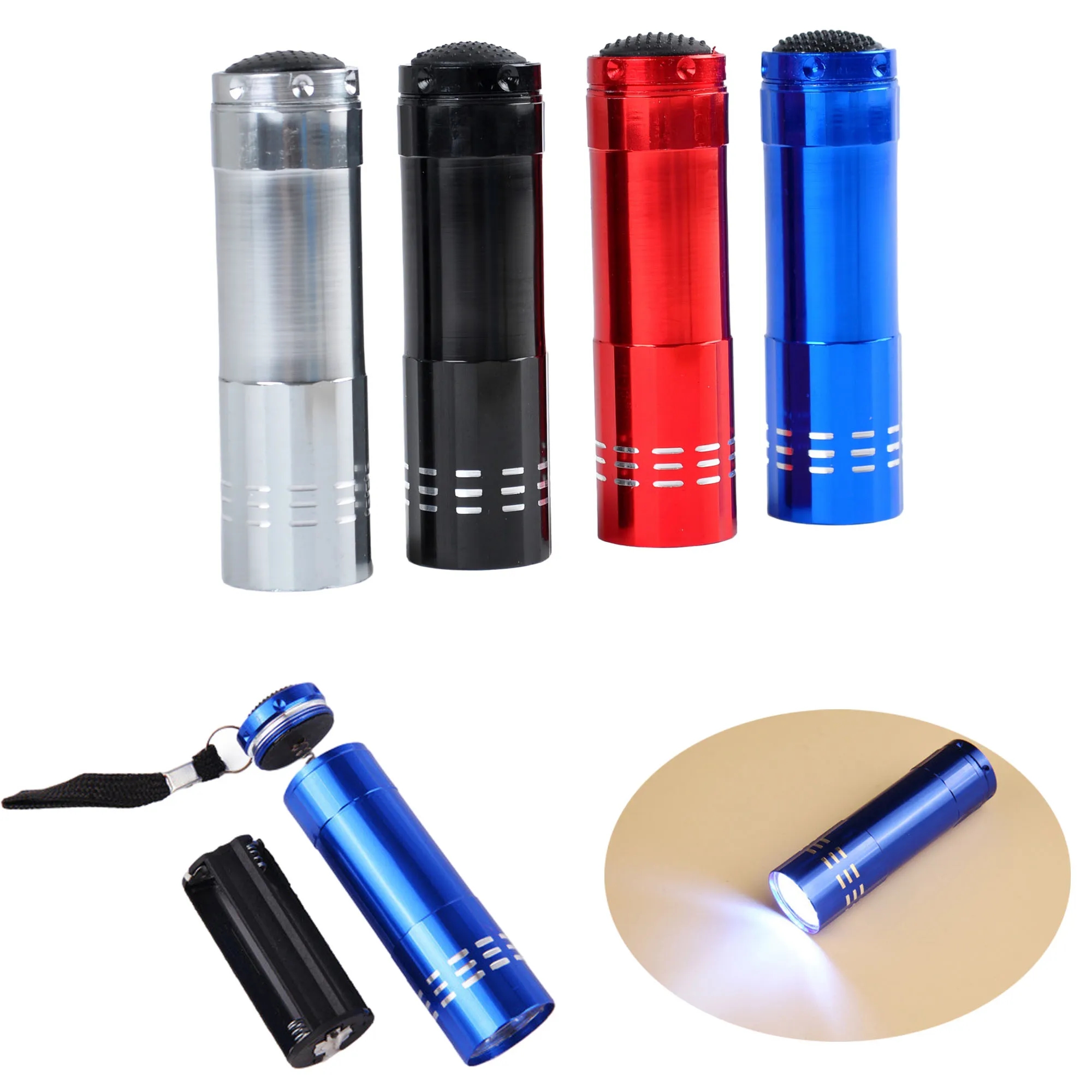 9 Led Aluminum Alloy Outdoor Travel Flashlight 2