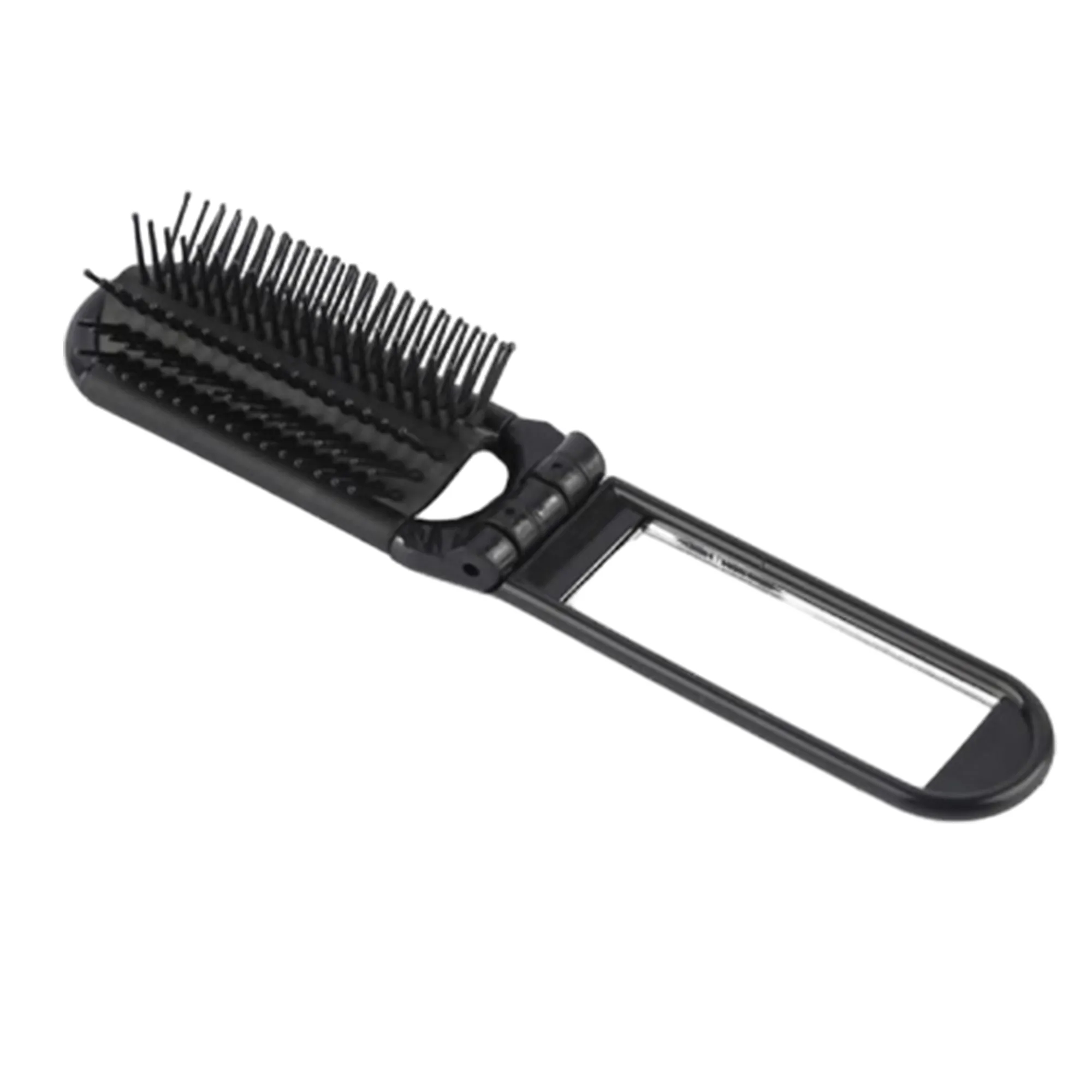 Folding Pocket Travel Mirror Hair Brush 2