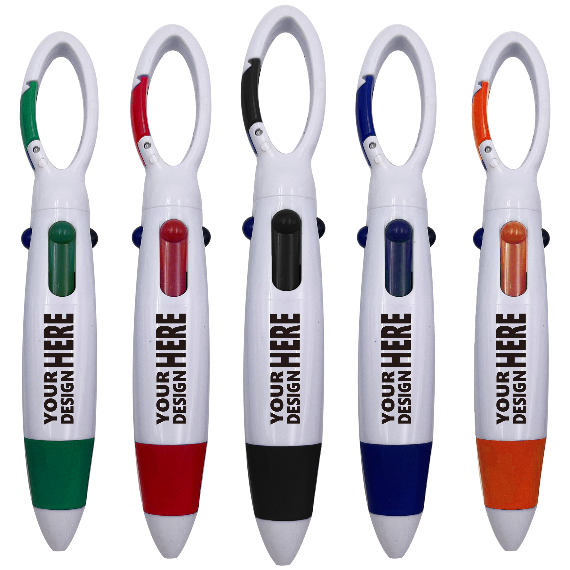 4-in-1 Plastic Carabiner Quatro Pens 6