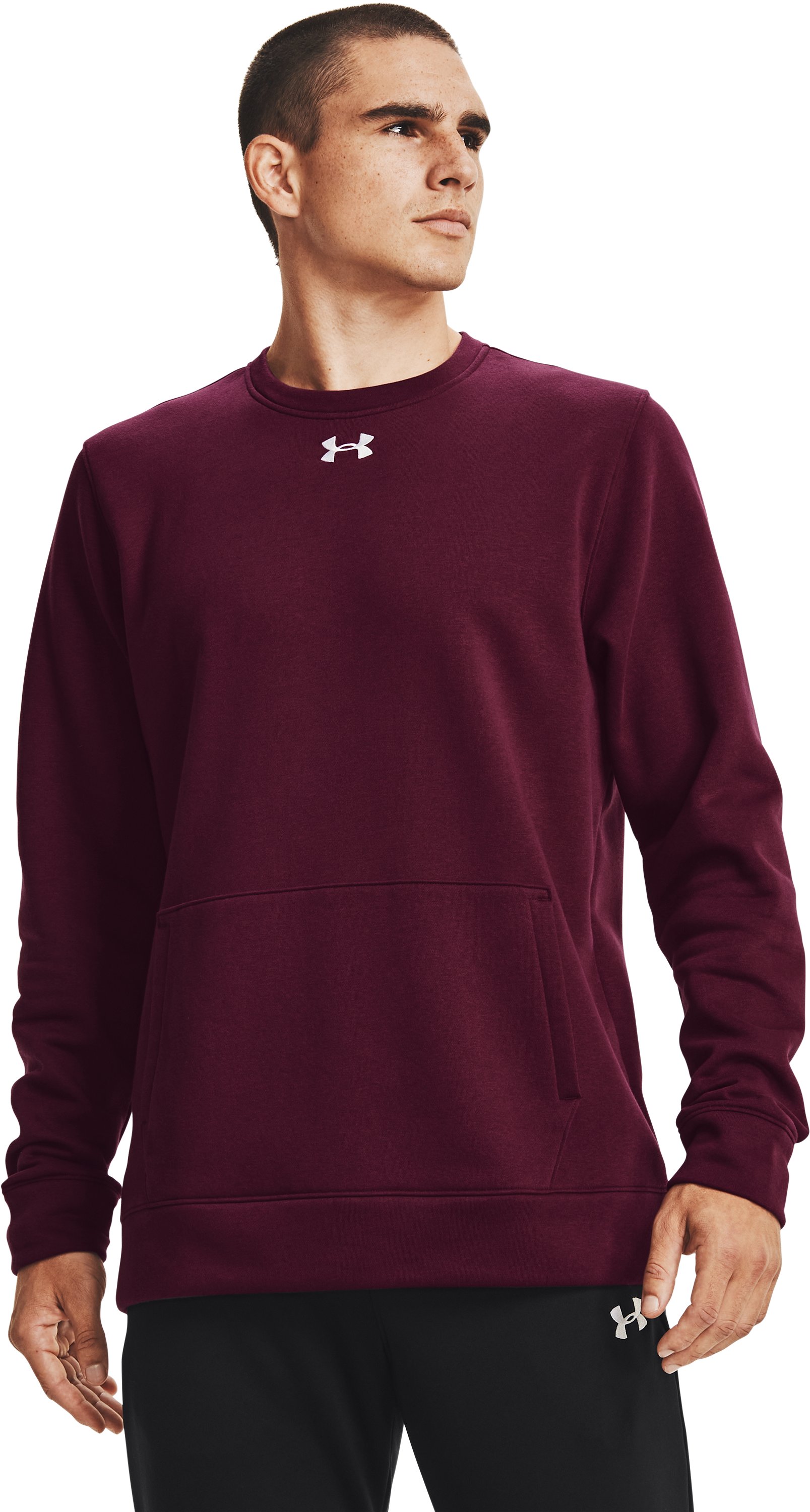 UA Rival Fleece 2.0 Team Men's Crew, custom hoodie or sweatshirt with logo imprint 4