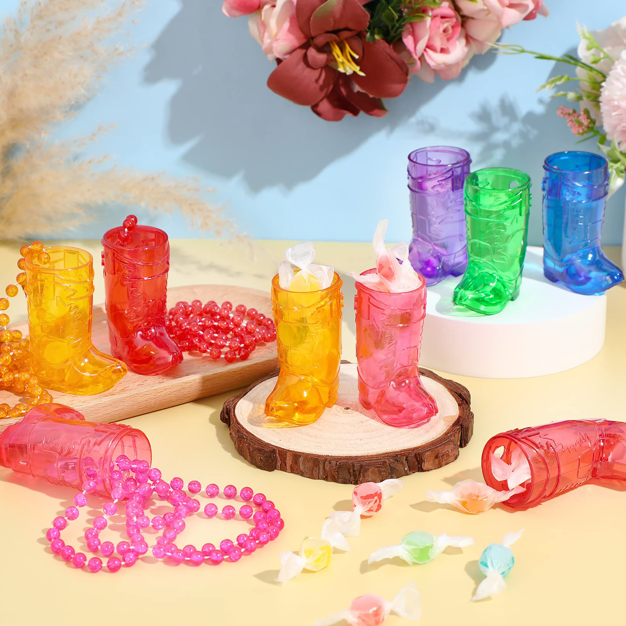 Cowboy Boot Style Plastic Shot Glass 6