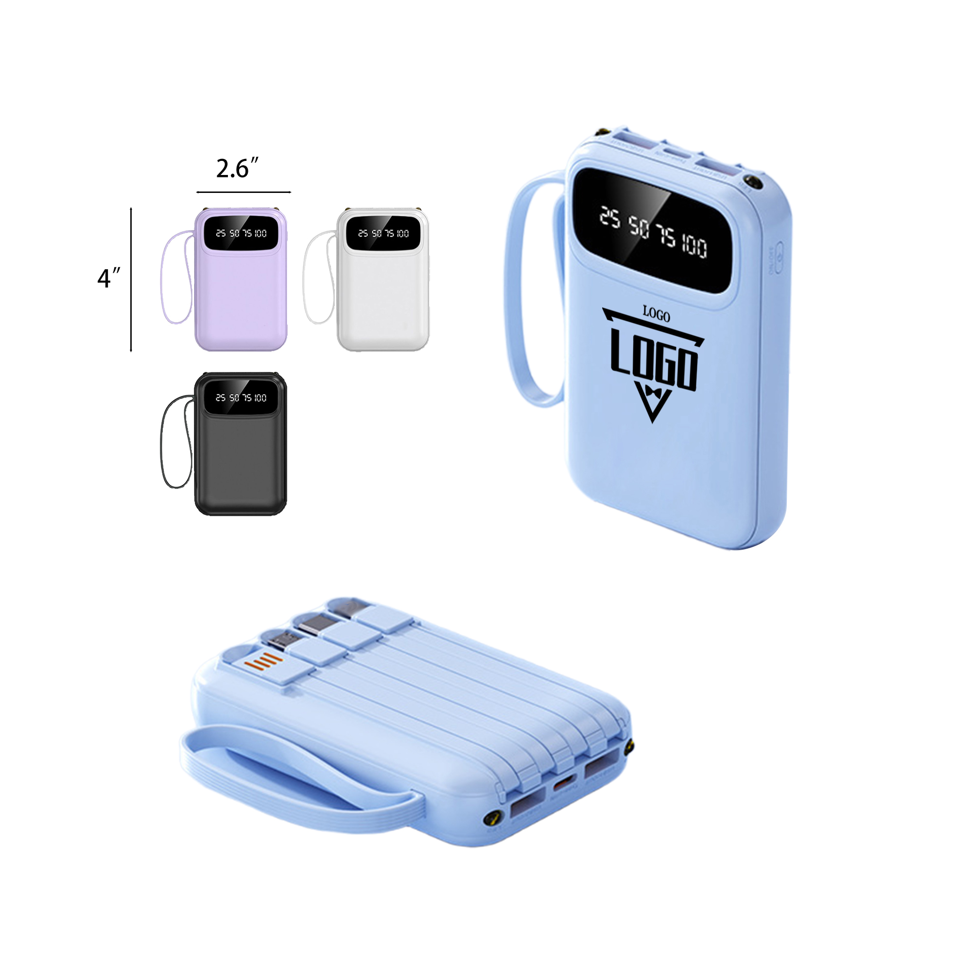 Slim USB C Power Bank LED Display 1