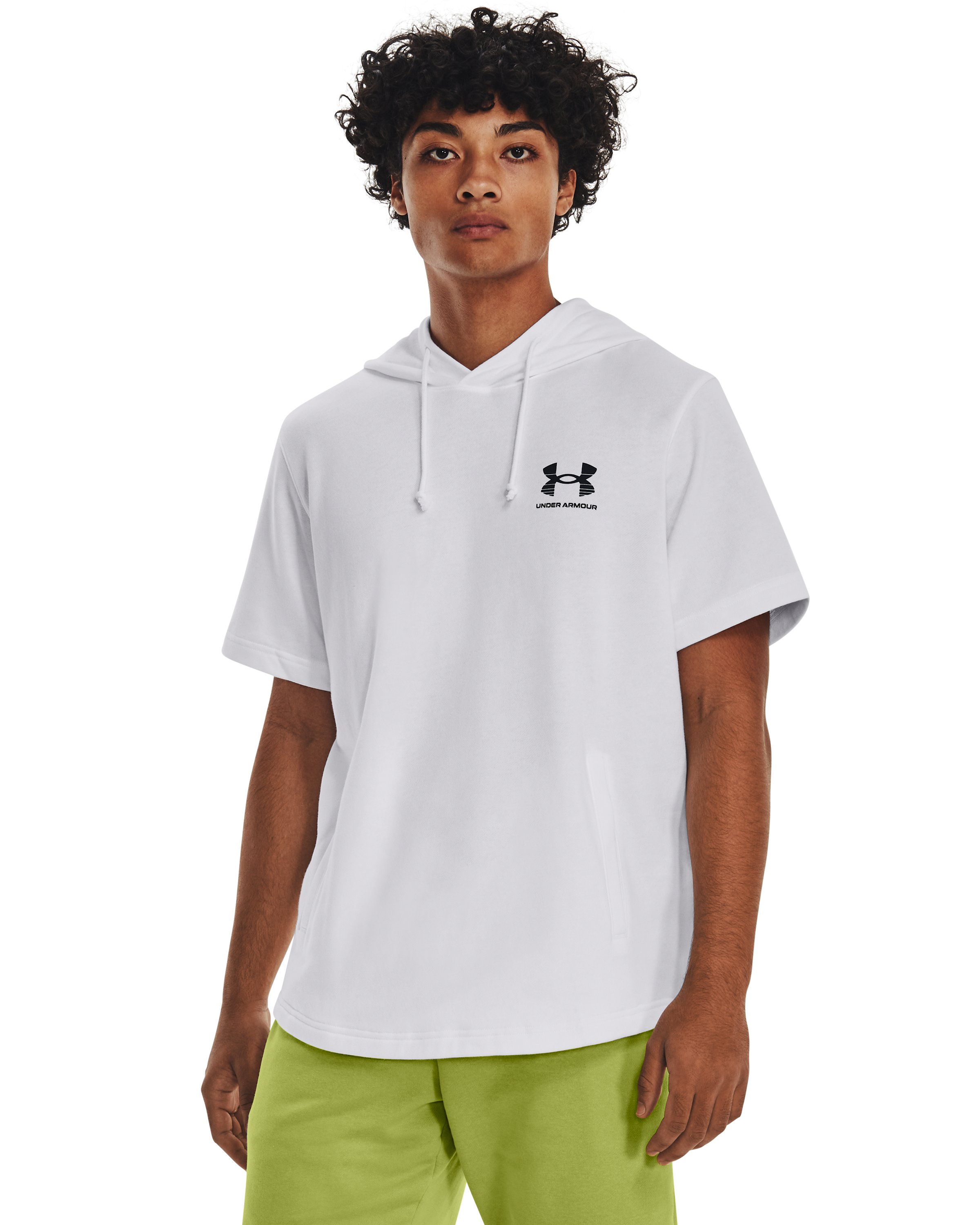 Men's UA Rival Terry Short Sleeve Hoodie, custom hoodie or sweatshirt with logo imprint 3