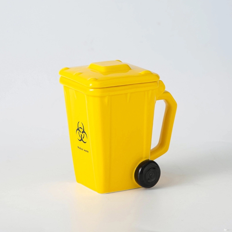 Custom 13.5 oz Ceramic Funny Trash Can Mug 1