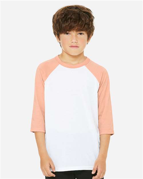 Youth Three-Quarter Sleeve Baseball Tee - 3200Y 6