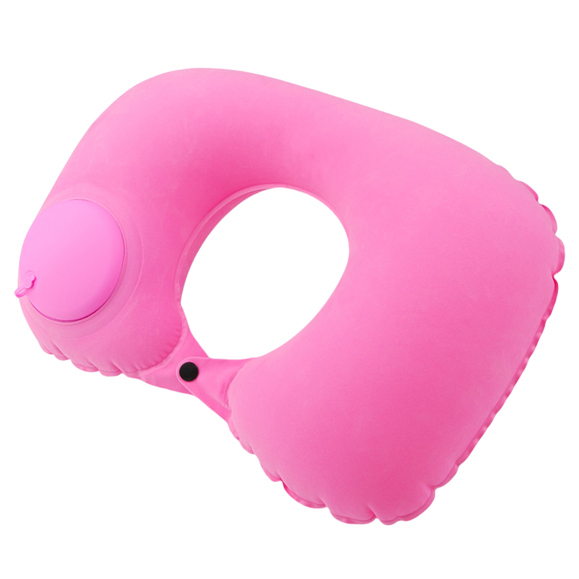 Press Inflatable Flocked U-Shaped Neck Pillow for Travel 2