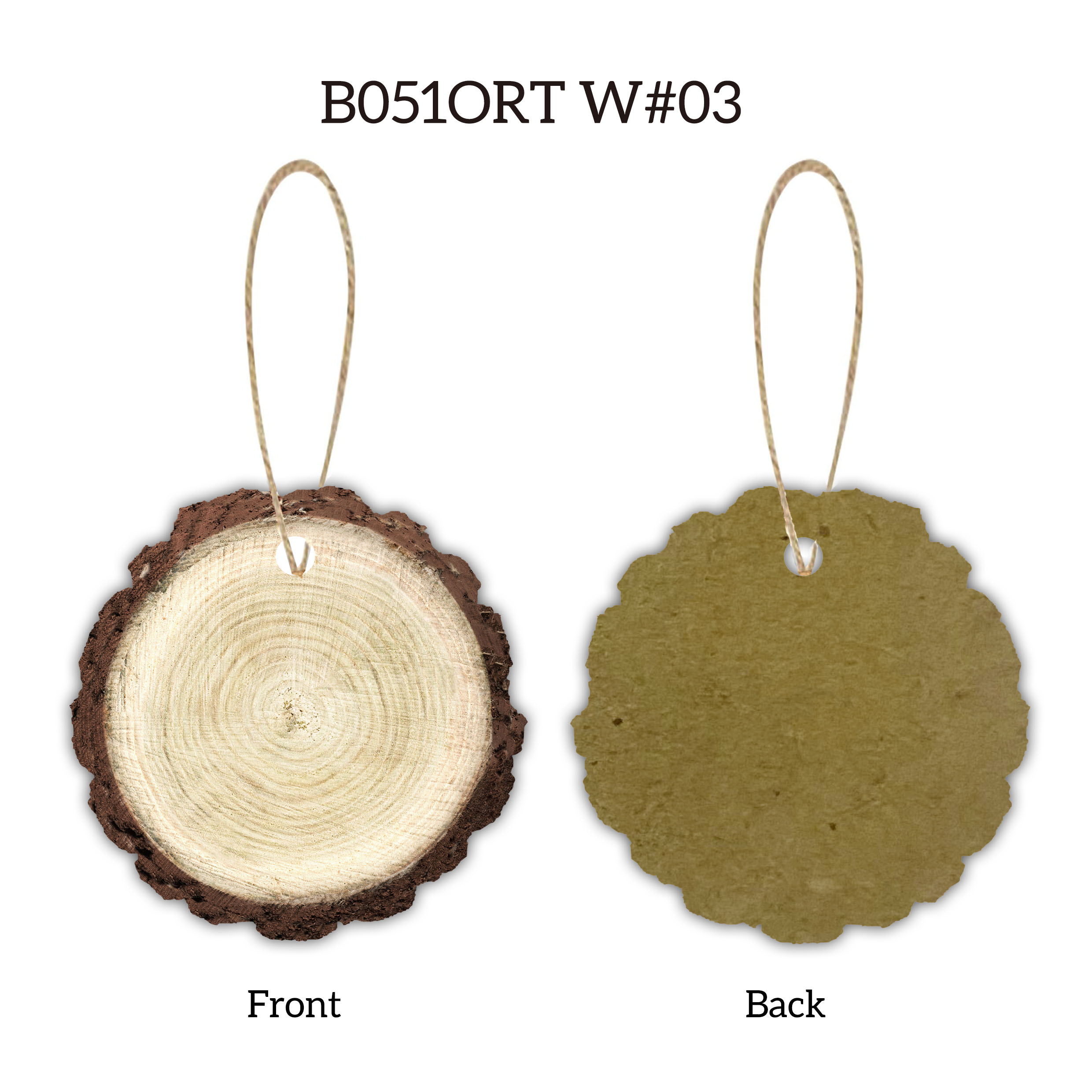 2" Full Color Christmas Ornament - Trunk w/ hemp rope 4