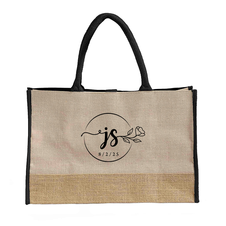 Vista Two-Tone Jute Tote Bag 3
