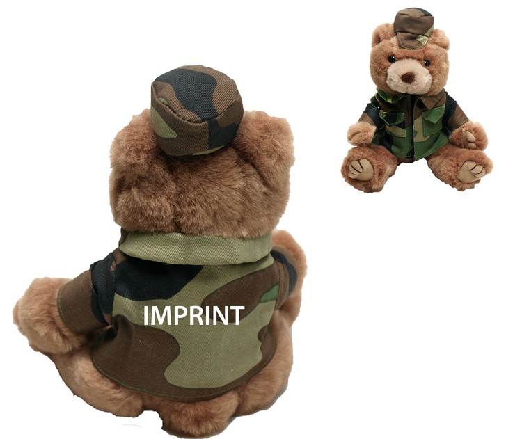 8" Marine Bear - Green Camo with one color imprint 2
