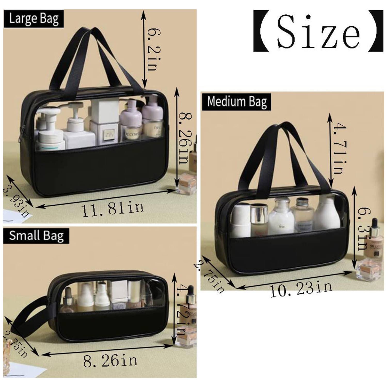 Travel Clear PVC&PU Cosmetic Makeup Bag for Women 4