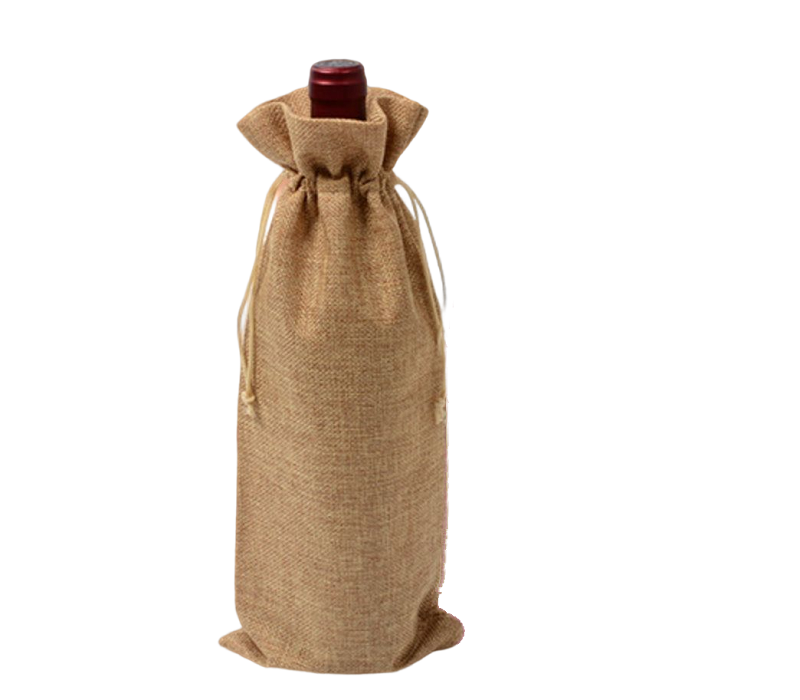 Wine Bottle Canvas Drawstring Bag 5