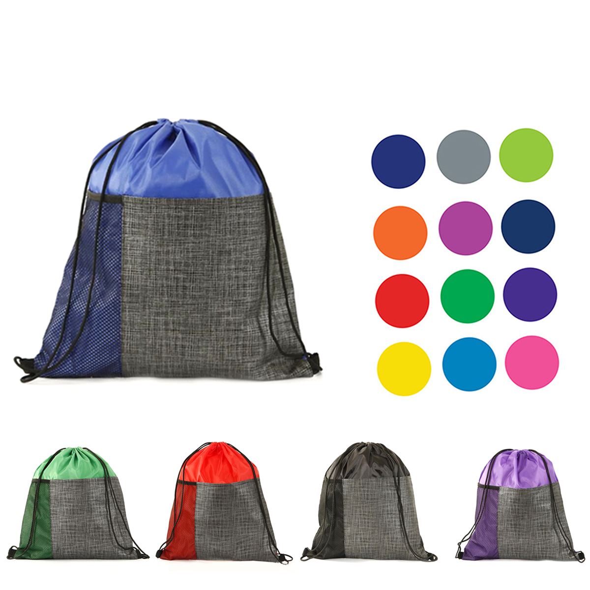 Polyester Drawstring Bag With Pocket 2