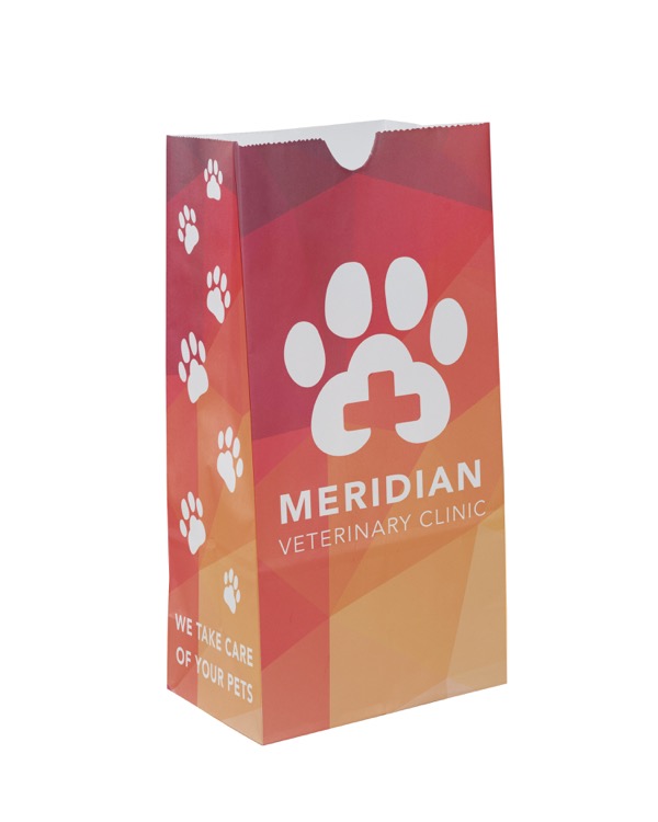 SOS 4# Full Color 4-Sided White Paper Bag (5" x 9.75" x 3.125")