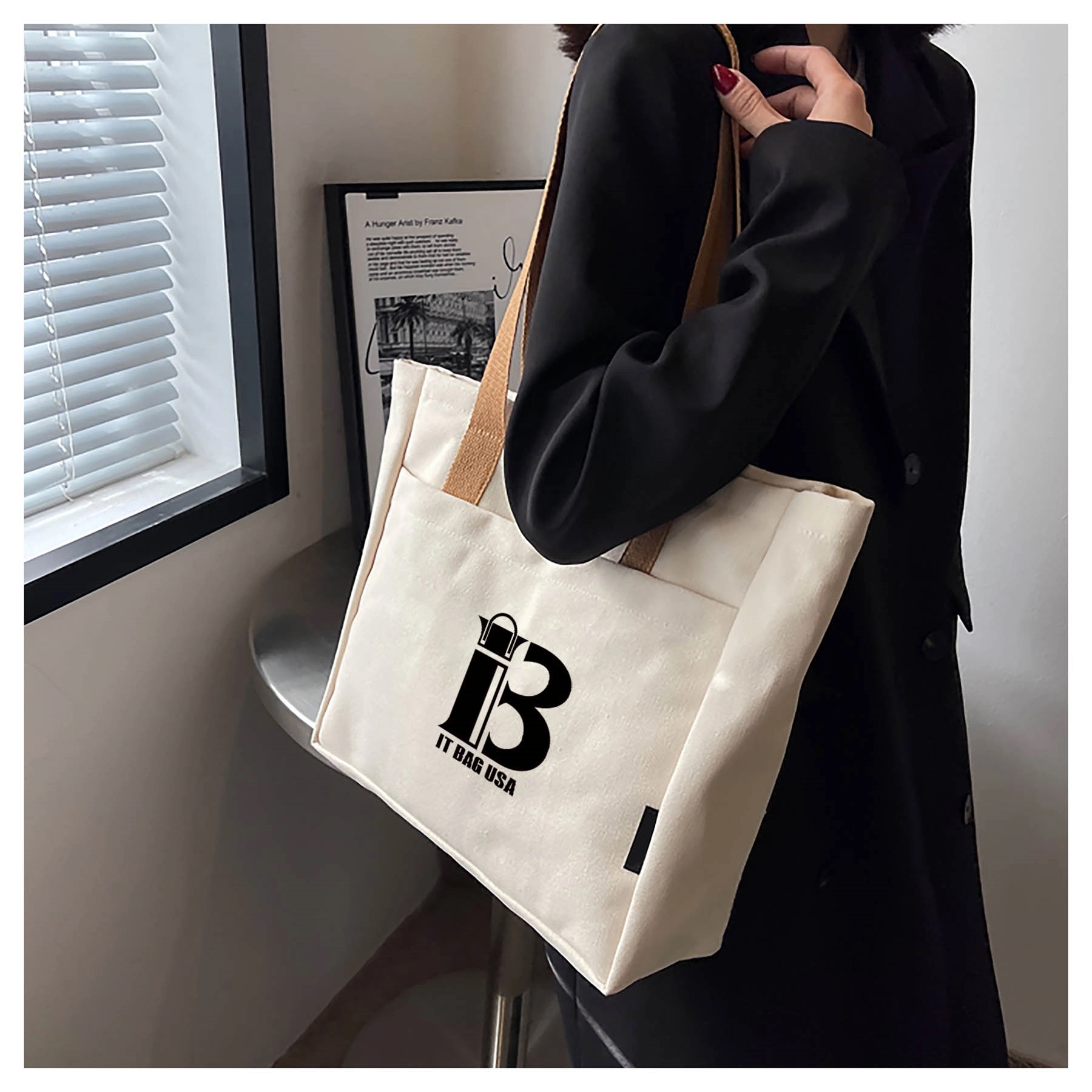 Cotton Canvas Shopping Tote Bag, custom tote bag with logo imprint 2