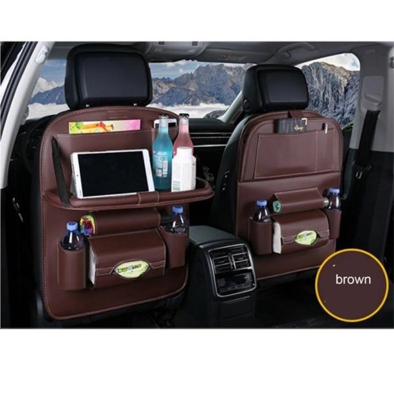 Pu Leather Car Backseat Storage Organizer With Tablet Holder 4