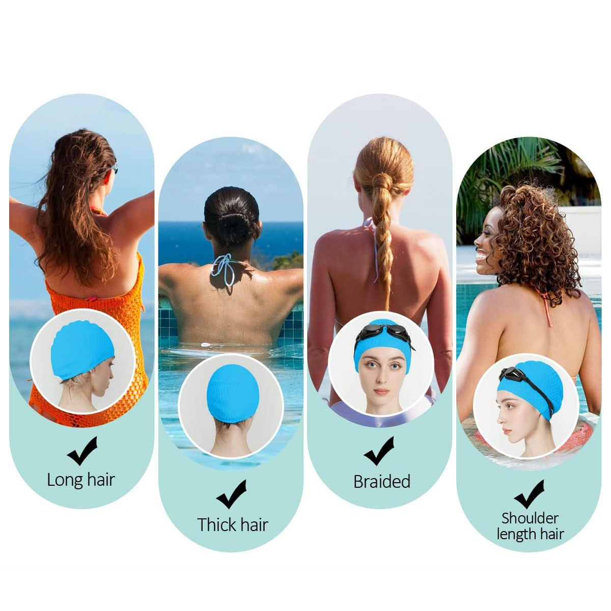 Silicone Streamline Swim Caps 3