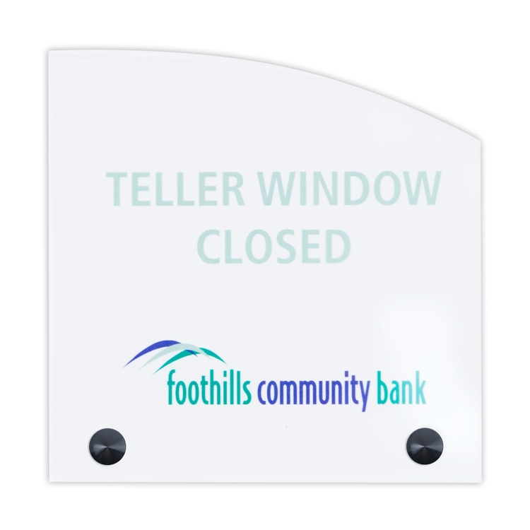 USA Made Acrylic Nameplates & Signs, Custom Shape (25-29 Sq. Inches)