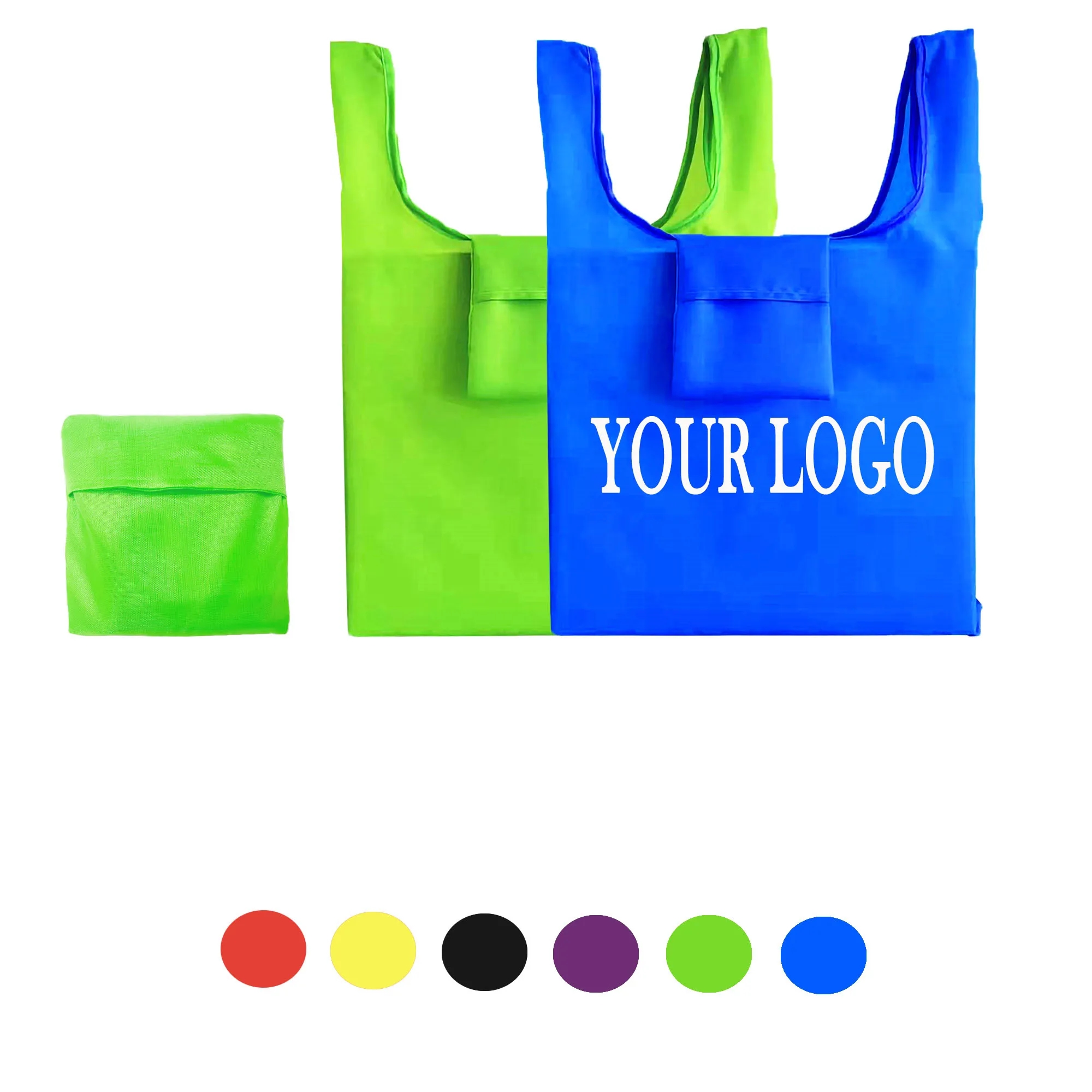 Foldable Grocery Tote Bag With Samll Pouch MOQ 100 2