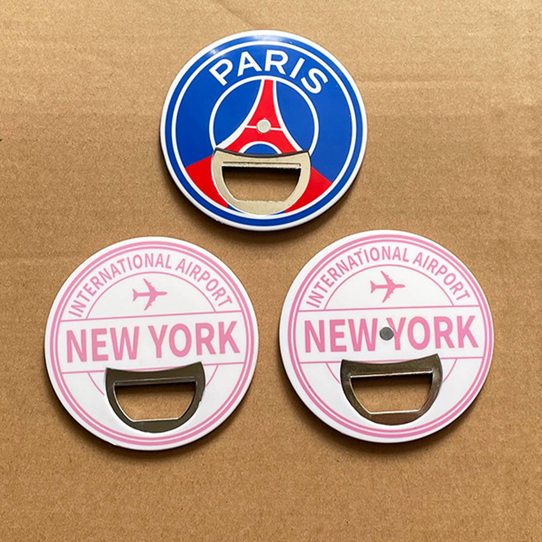 Plastic round full colour bottle opener 5