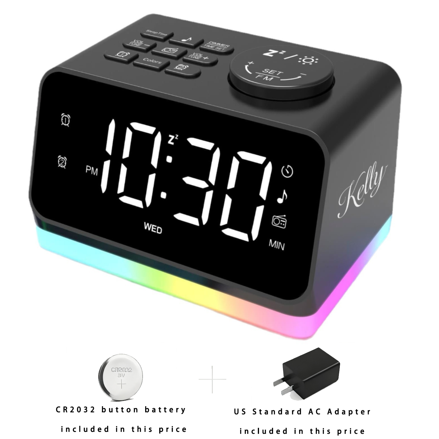 Plastic Radio Night Light Alarm Clock 8