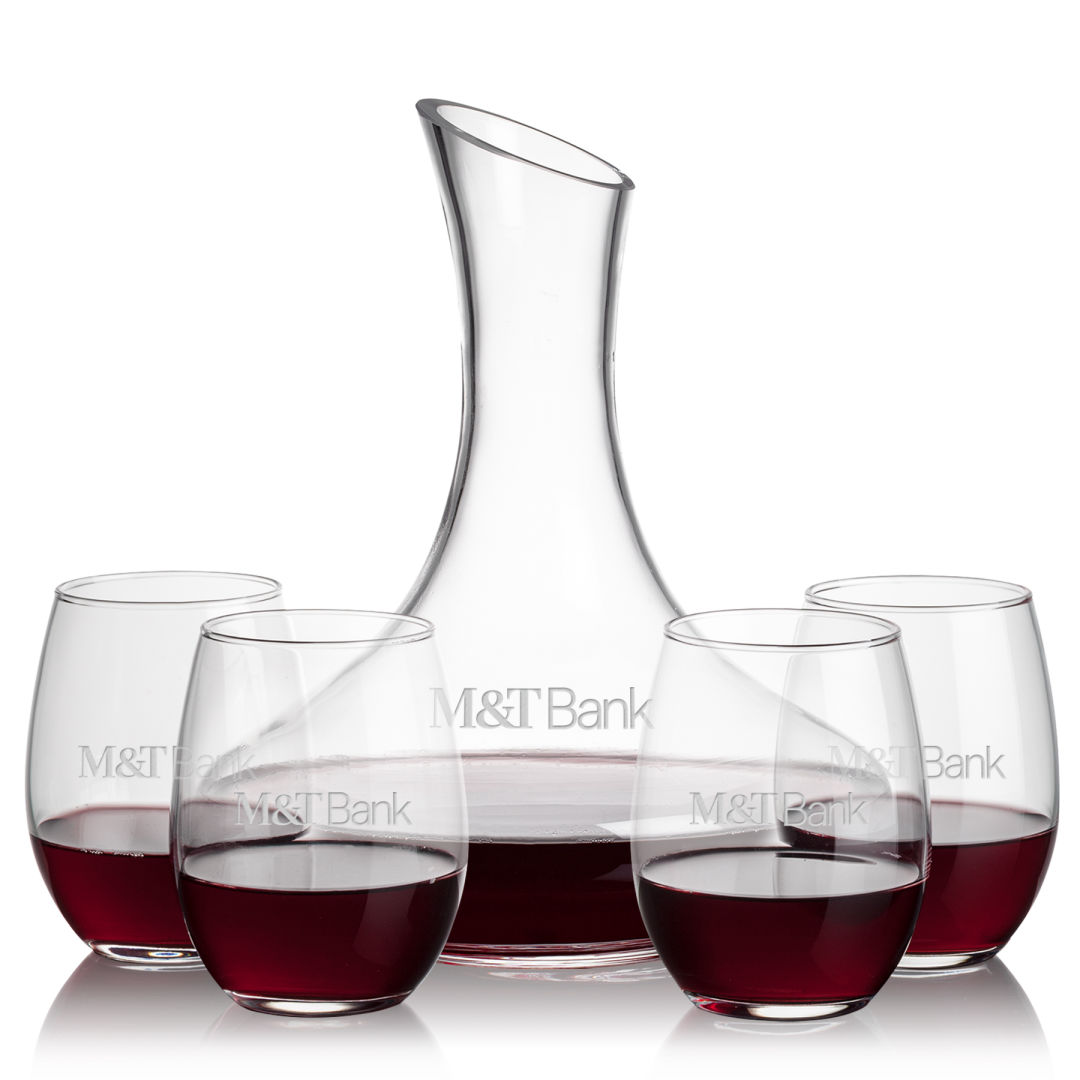 Kanata Carafe & Stanford Stemless Wine 10