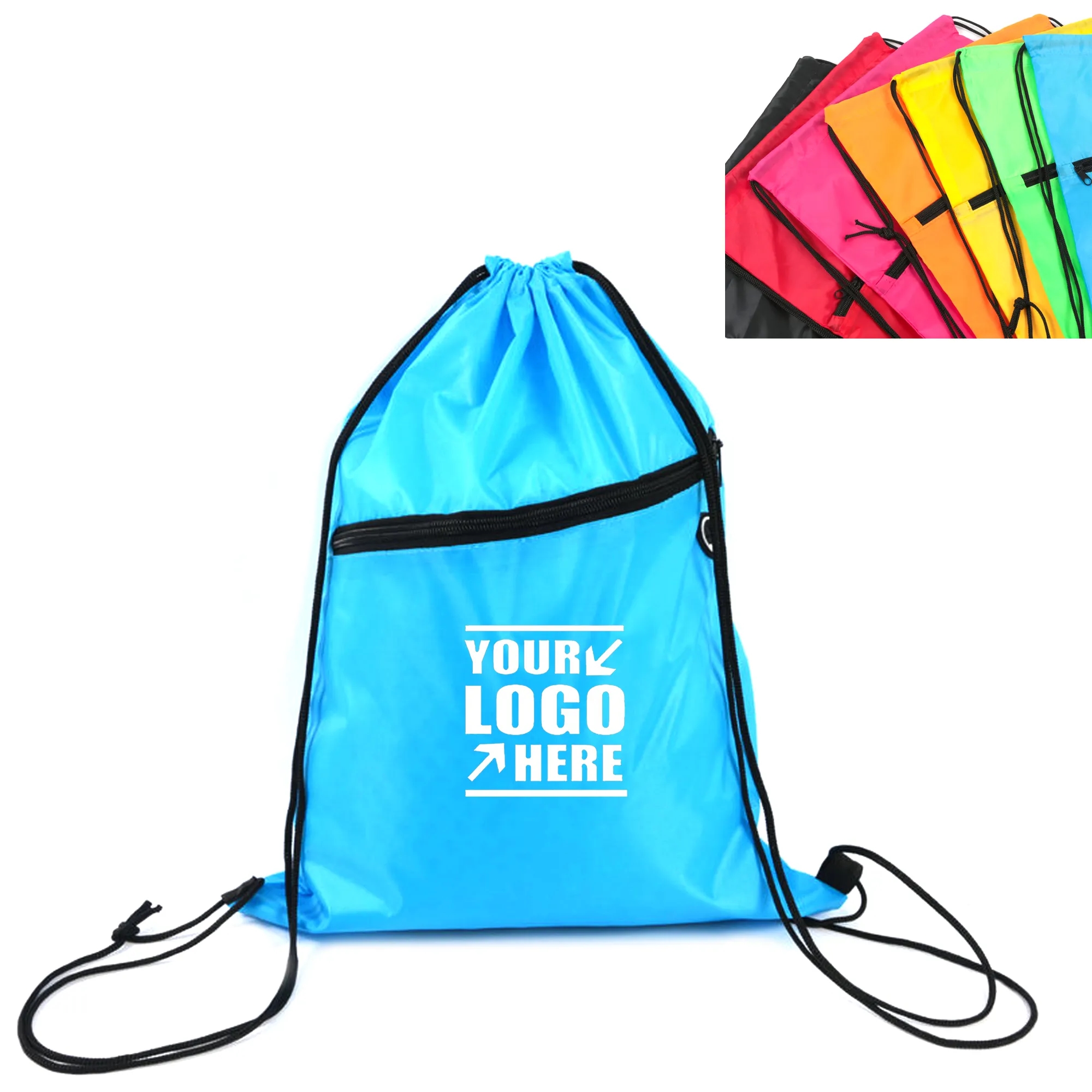 Casual Zipper Drawstring Backpack Bag 2