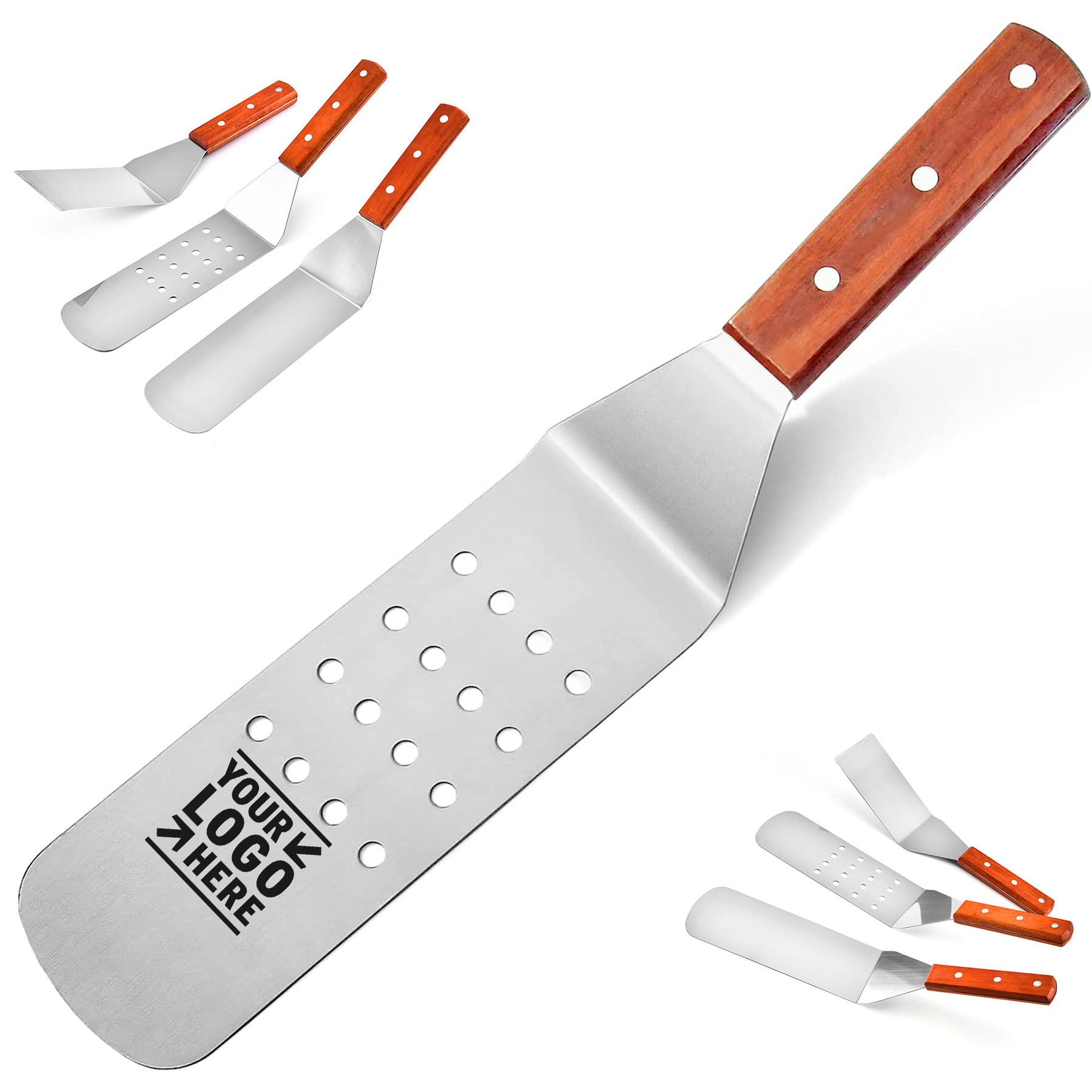 14.5 Inch Wood Handle Flexible Grill TurnerSpatula 2