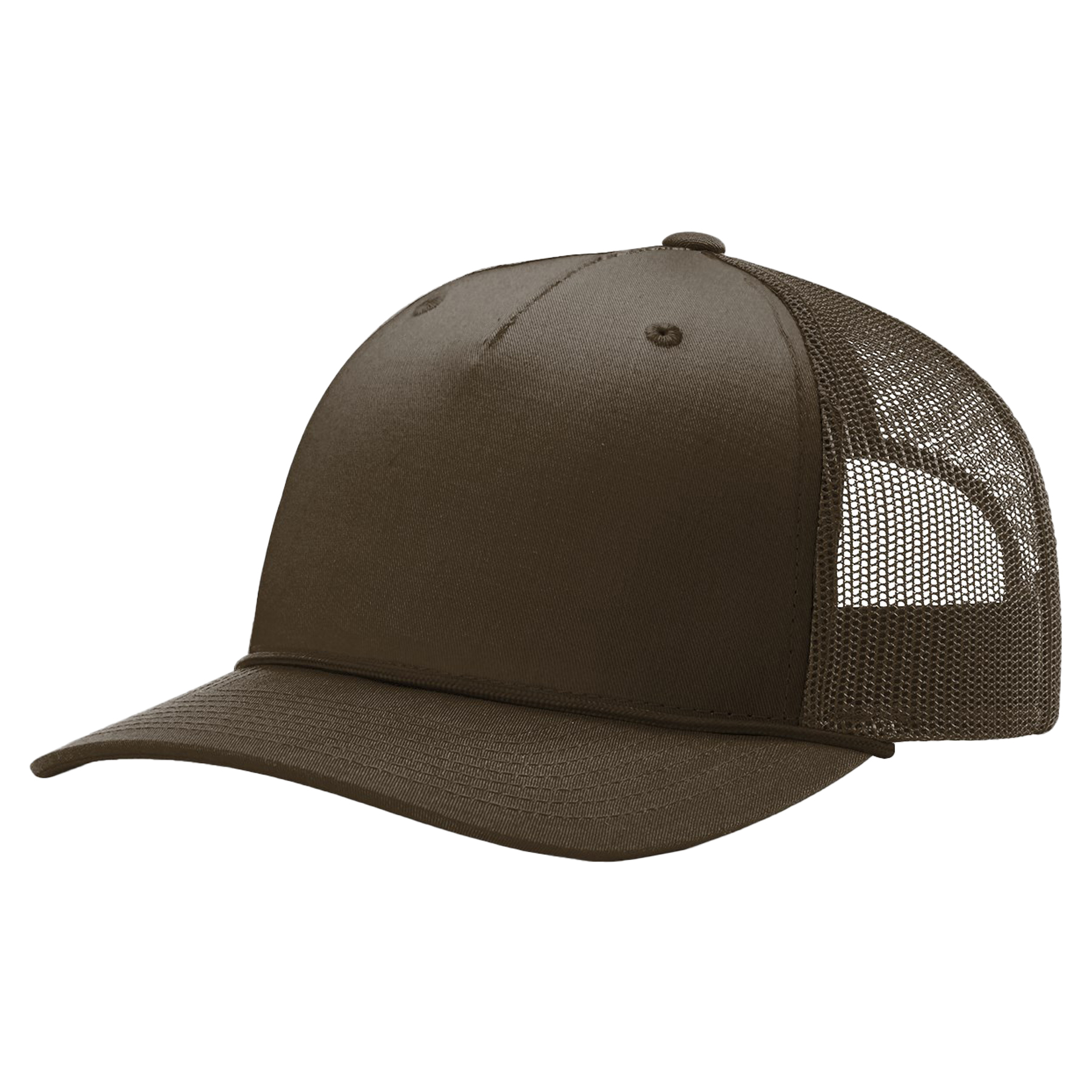 Richardson 112FPR 5-Panel Trucker Hat with Rope w/Leatherette Adhesive Patches or Embroidery 48
