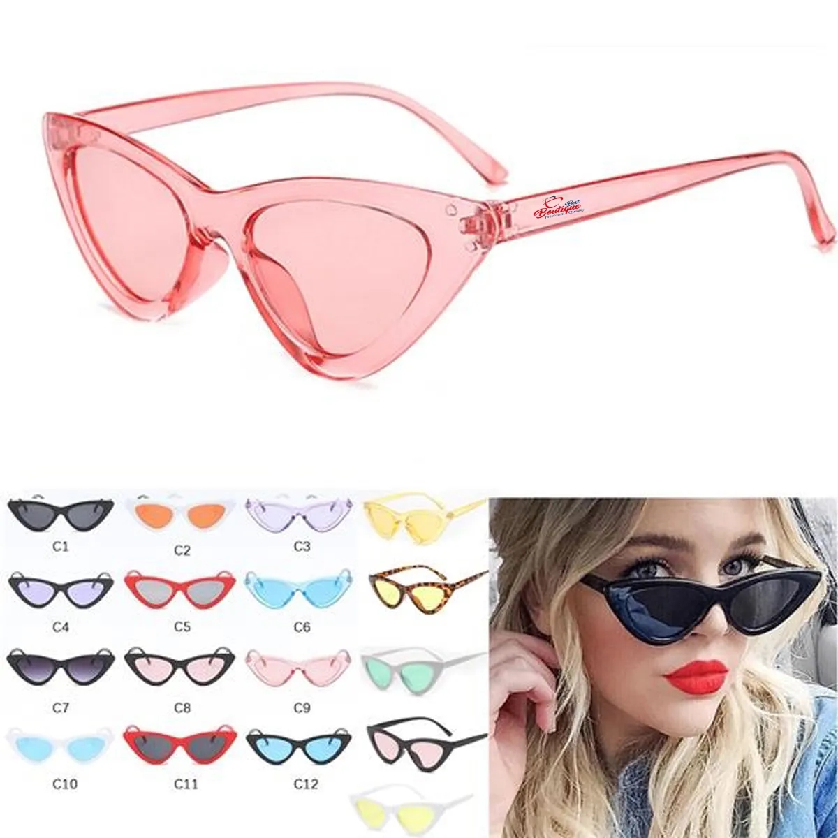 Vintage Fashion Shades Cat Eye Triangle Sunglasses 4