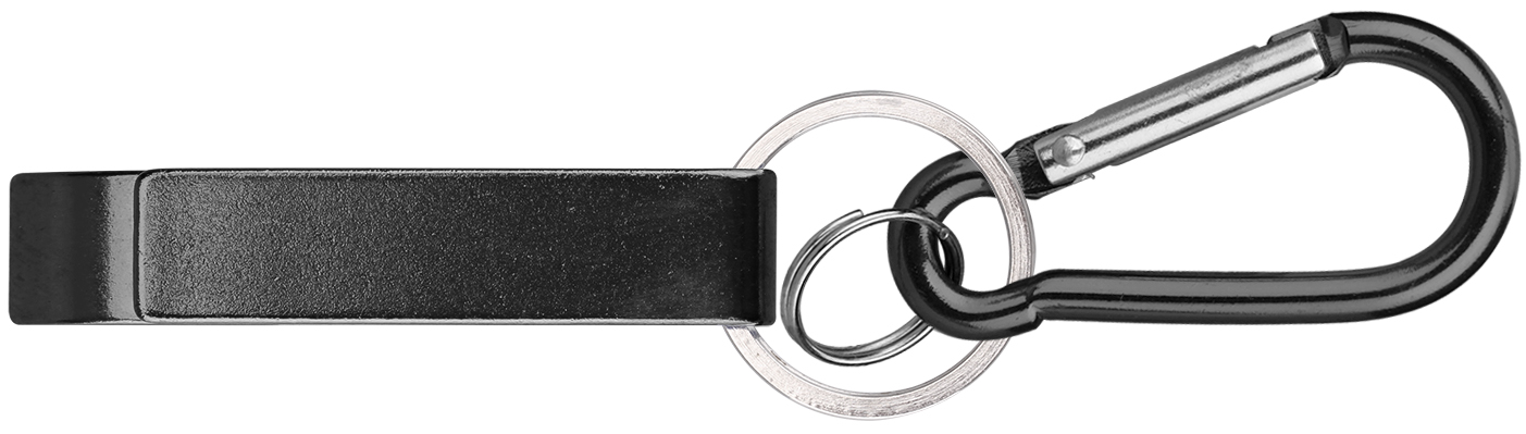 Deluxe plain can and bottle opener with split key ring & carabineer 5