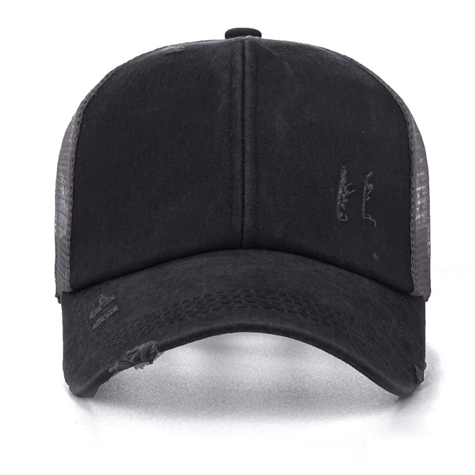 Washed Ponytail Cap w/ Mesh 10
