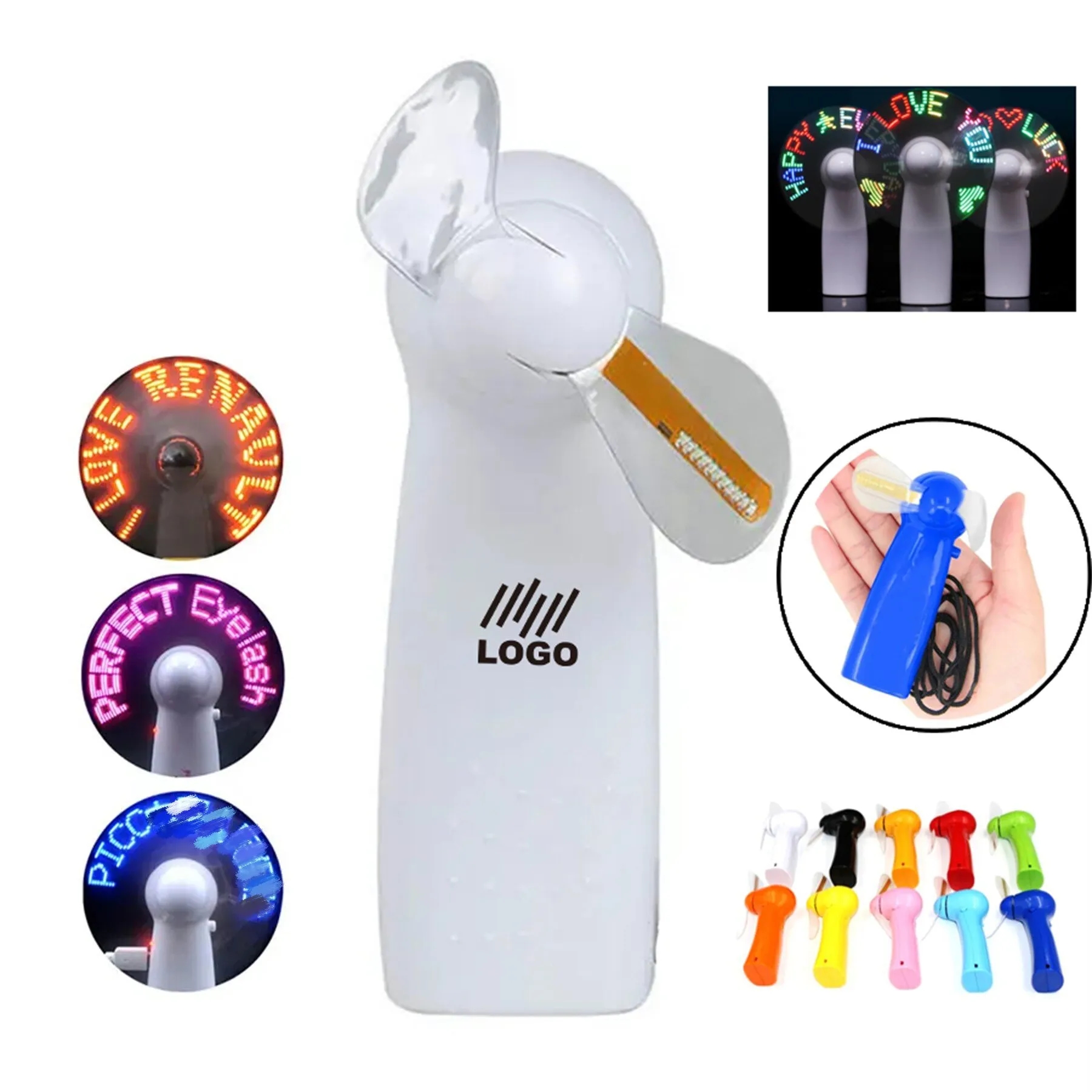 Mini Flash Message Fan with LED 4