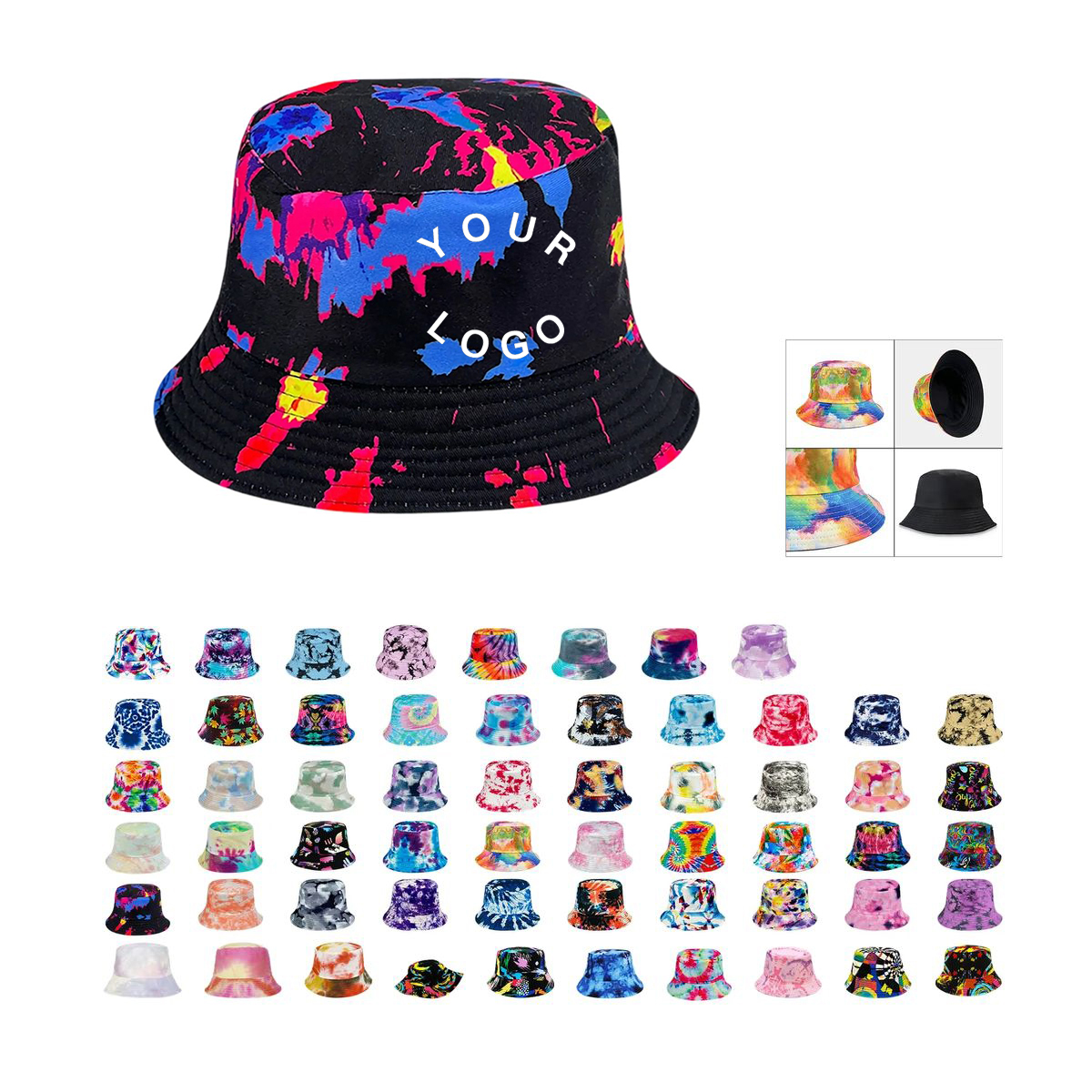 Lightweight Plastic Tie Dye Hat for Beach or Camping 8