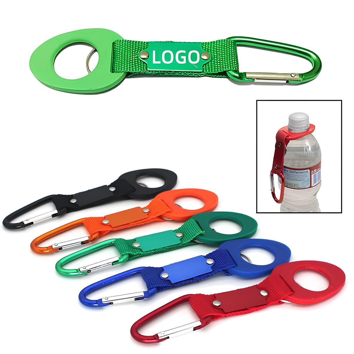 Strap Bottle Holder W/ Key Tag & Carabiner 6