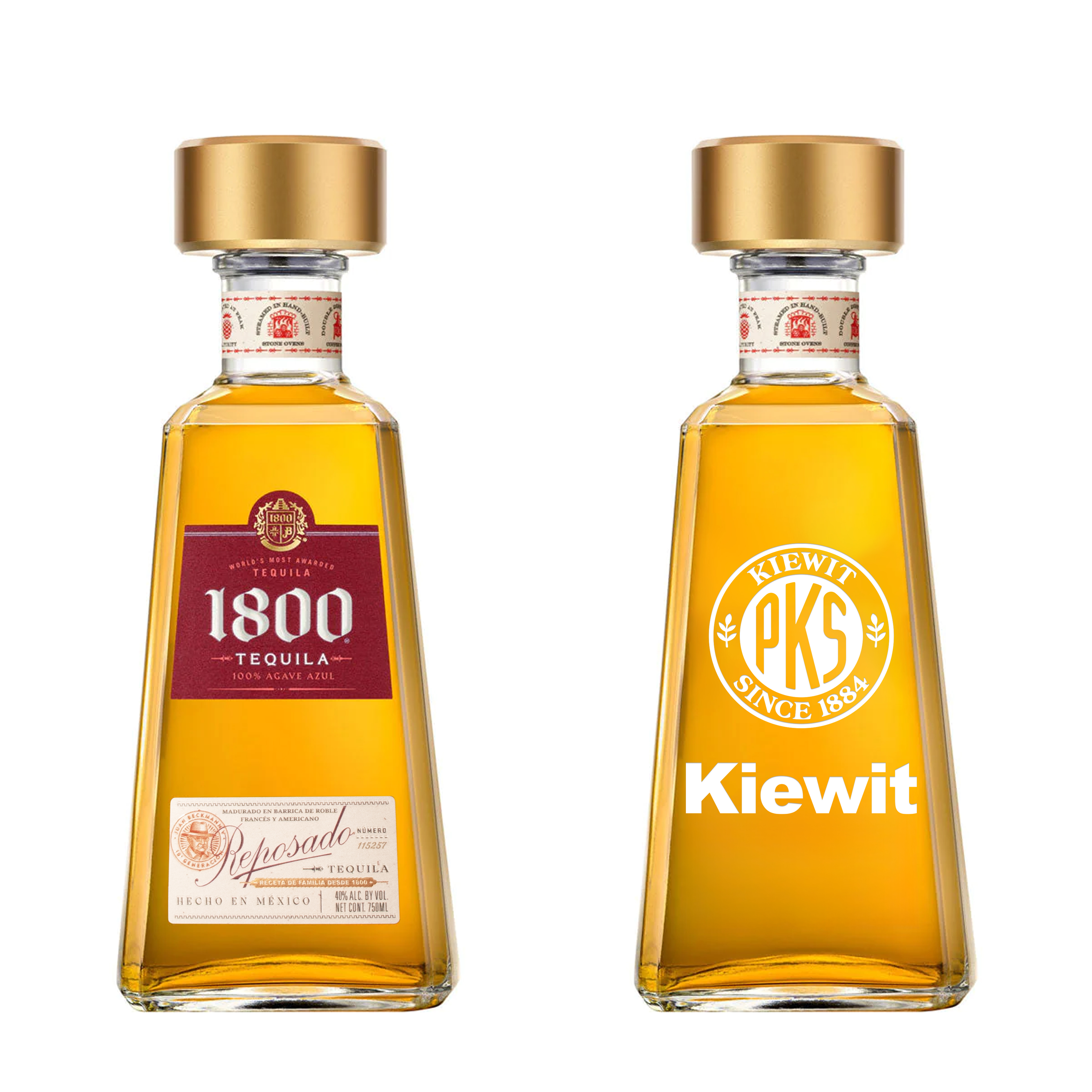 Etched 1800 Reposado Tequila Liquor Bottle 1
