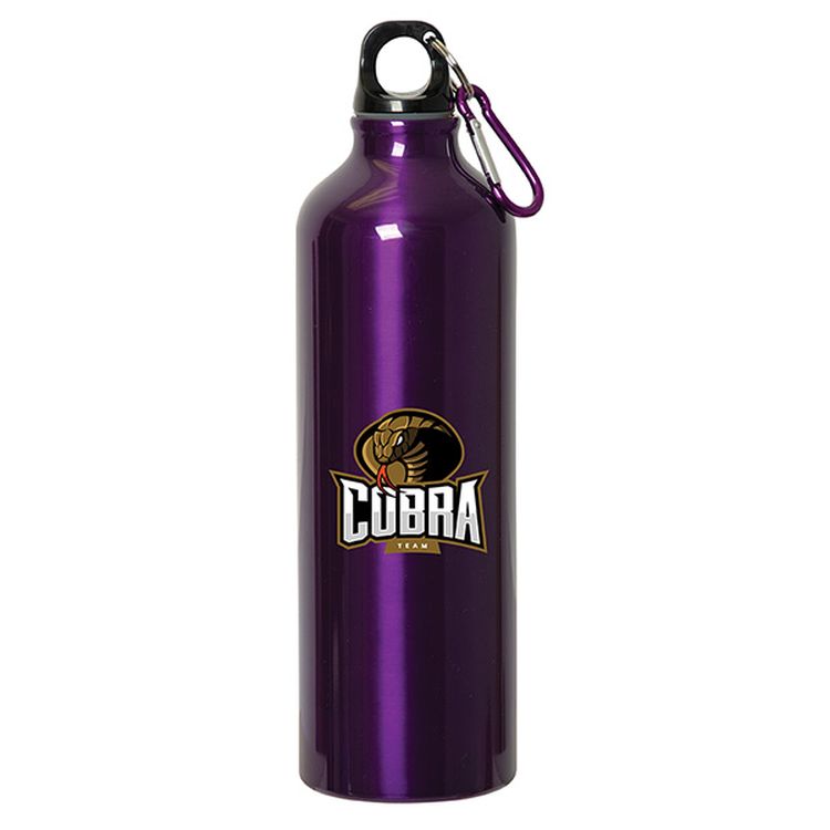 750 Ml (25 Fl. Oz.) Aluminum Water Bottle With Carabiner, custom water bottle with logo imprint 7
