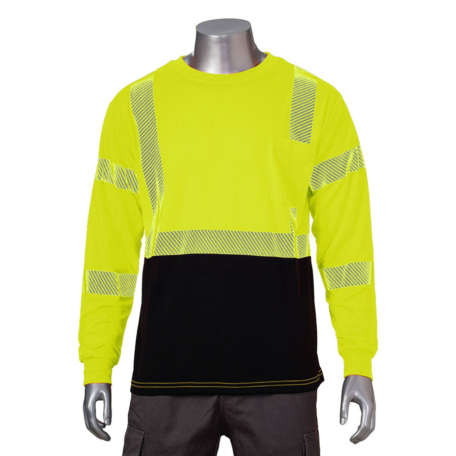 VISIPRO Long Sleeve Reflective Front Colorblock Safety Polo 11