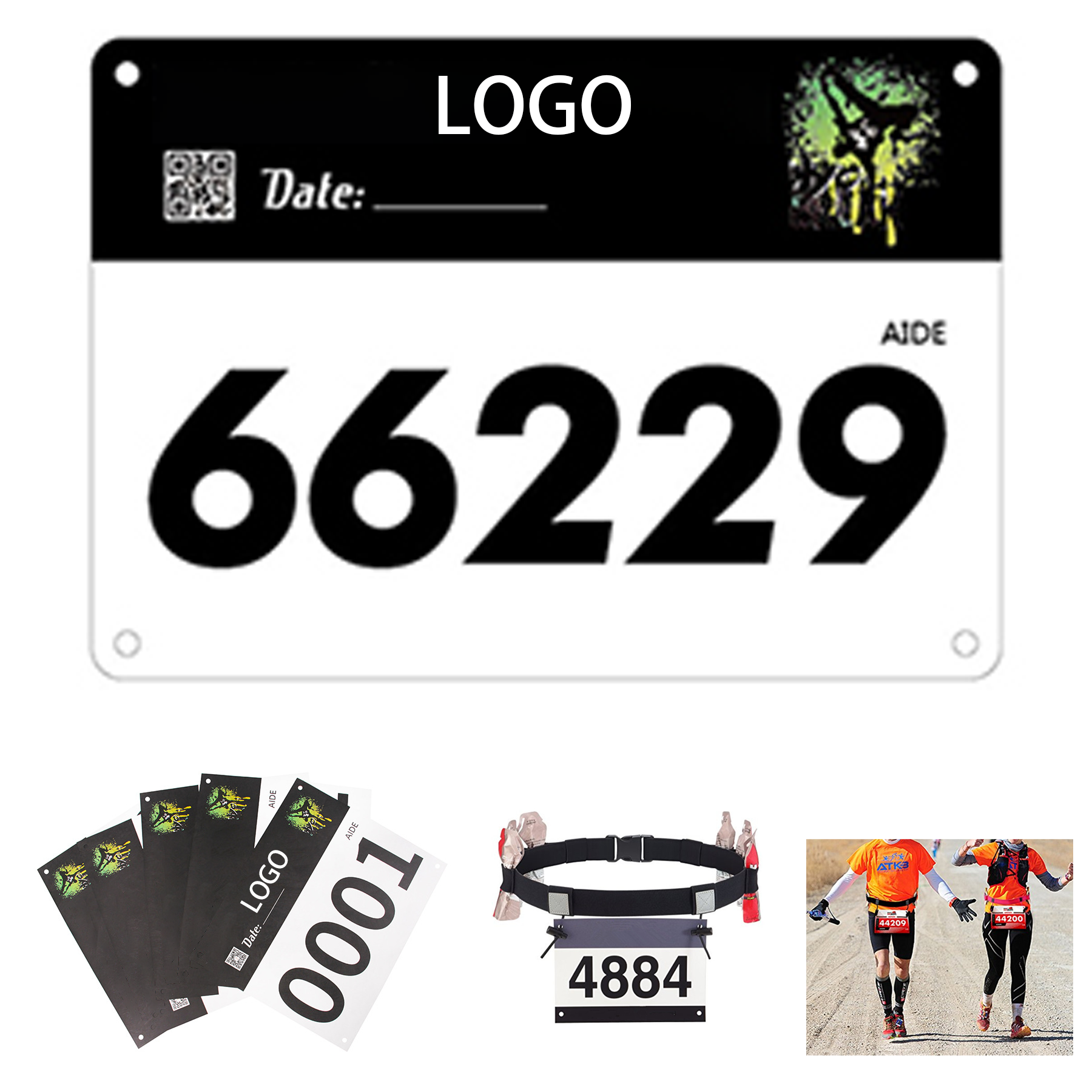 Running Paper Race Day Bibs MOQ 100PCS 2
