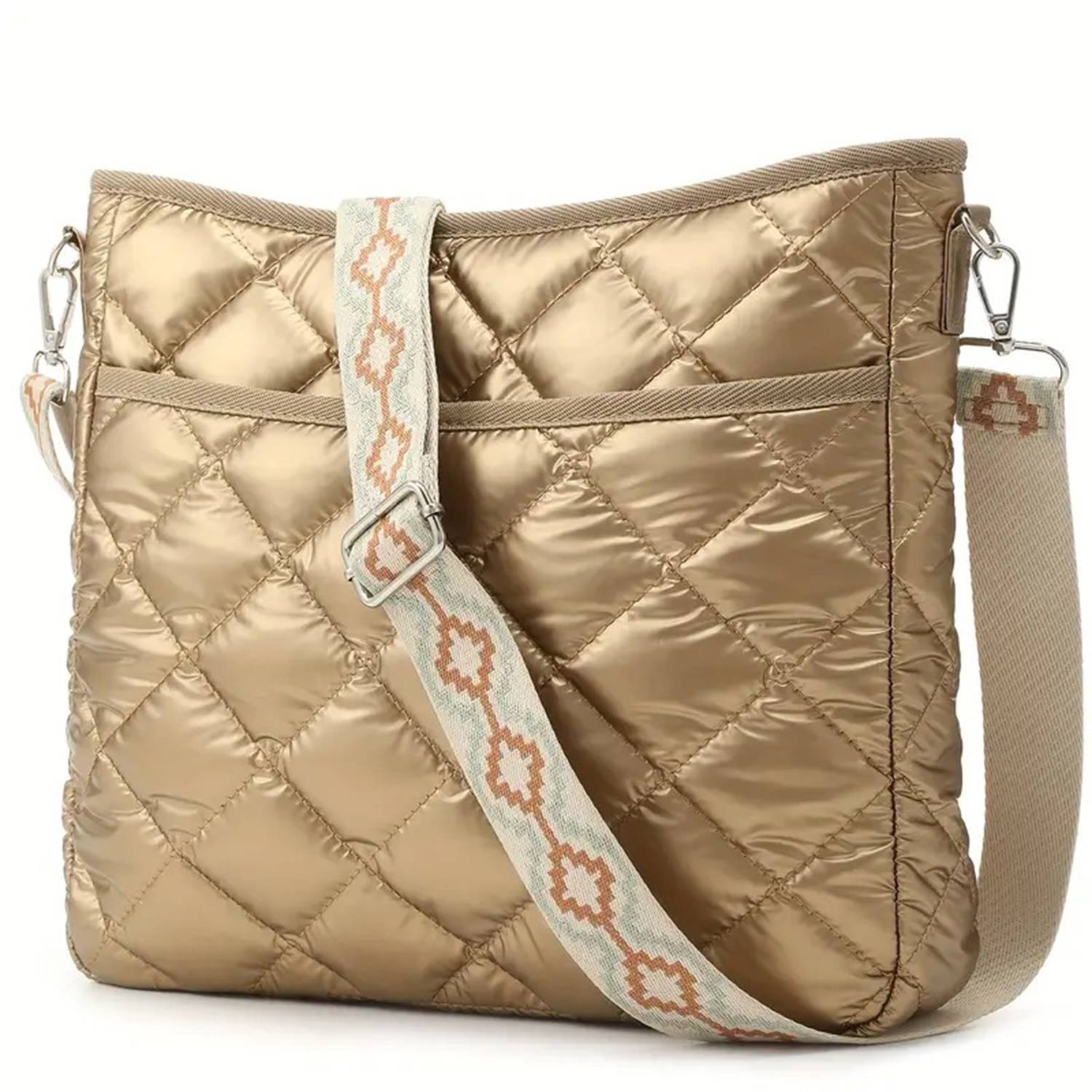 Lightweight Quilted Puffer Nylon Crossbody Bag 5
