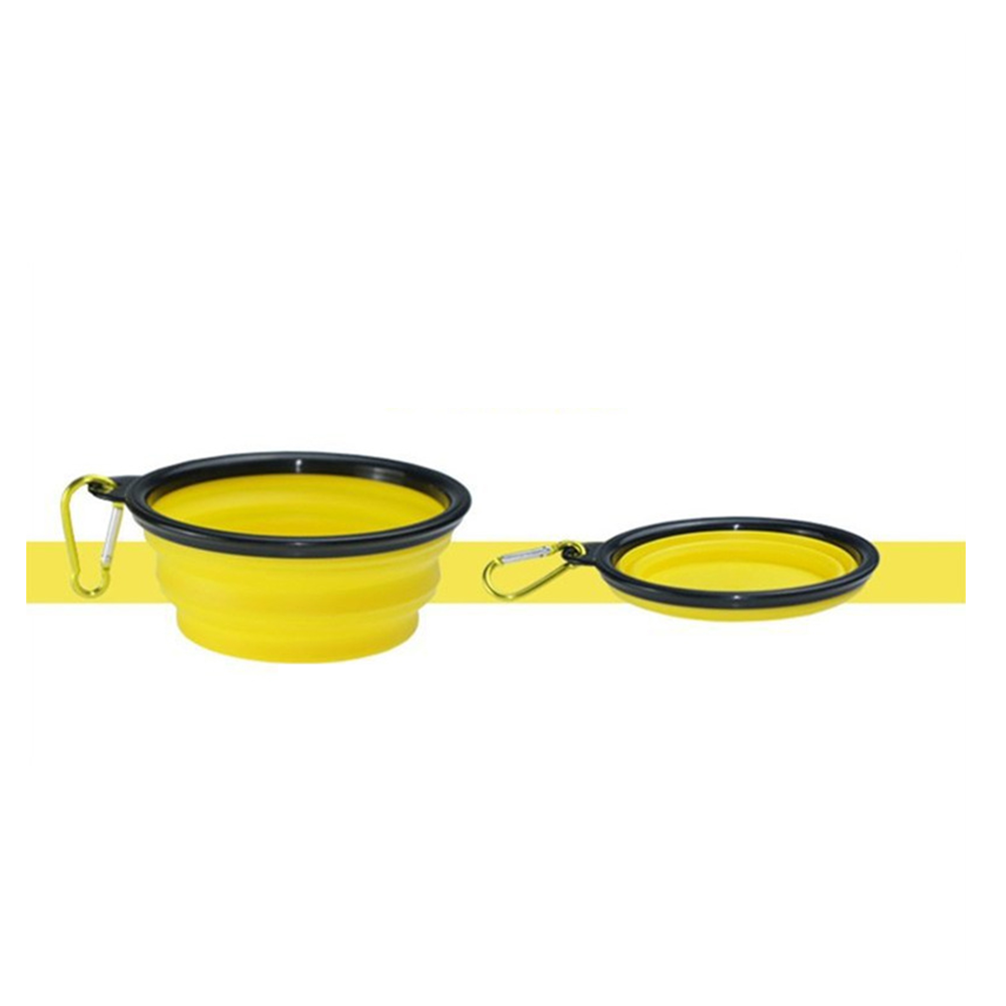 5.5" Collapsible Silicone Pet Feeding Bowl With Metal Clip 4
