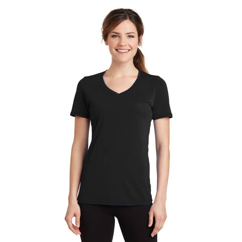 Port & Company Women's Performance Blend V-Neck Tee. 51