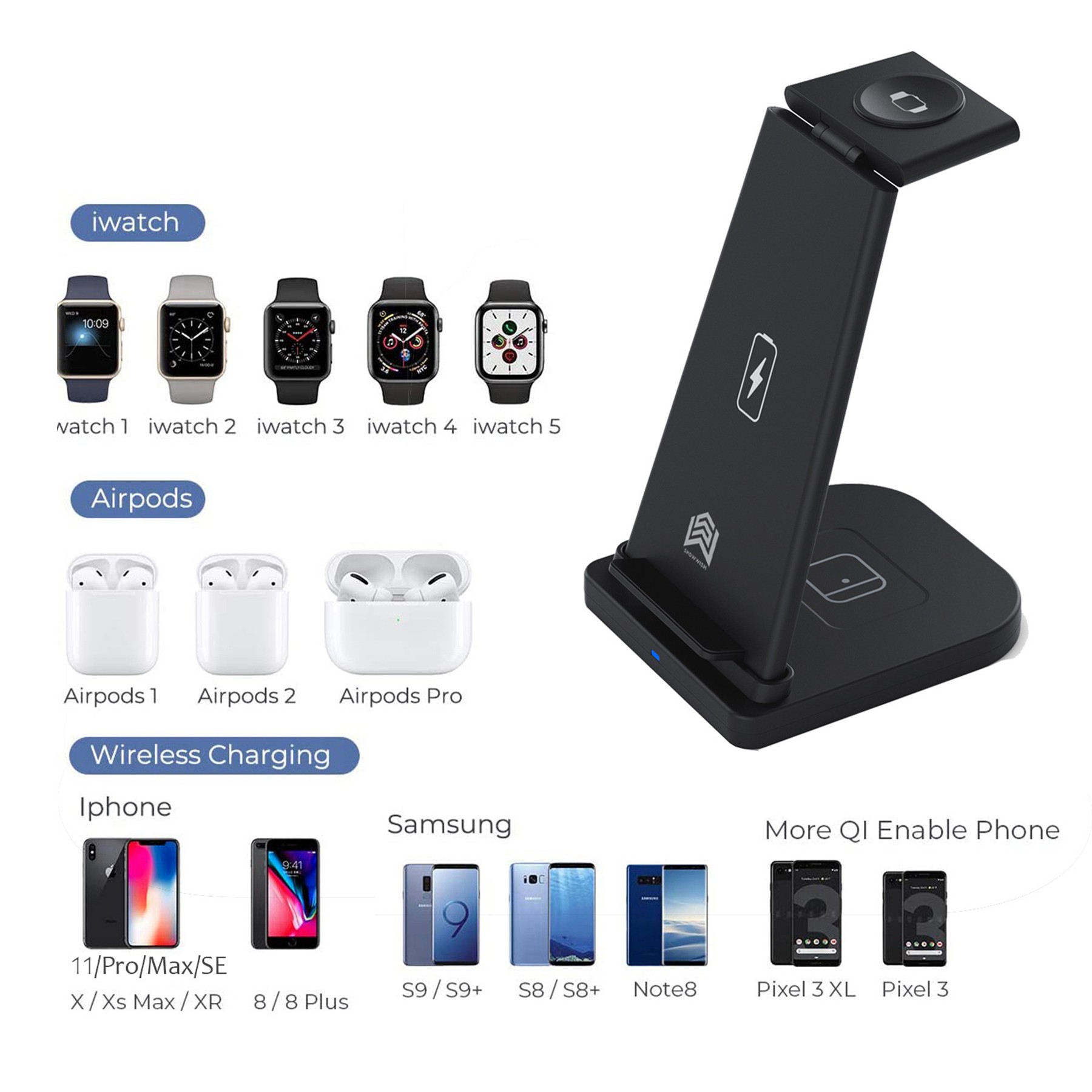 10W Magnetic 3-in-1 Wireless Charger Station 3