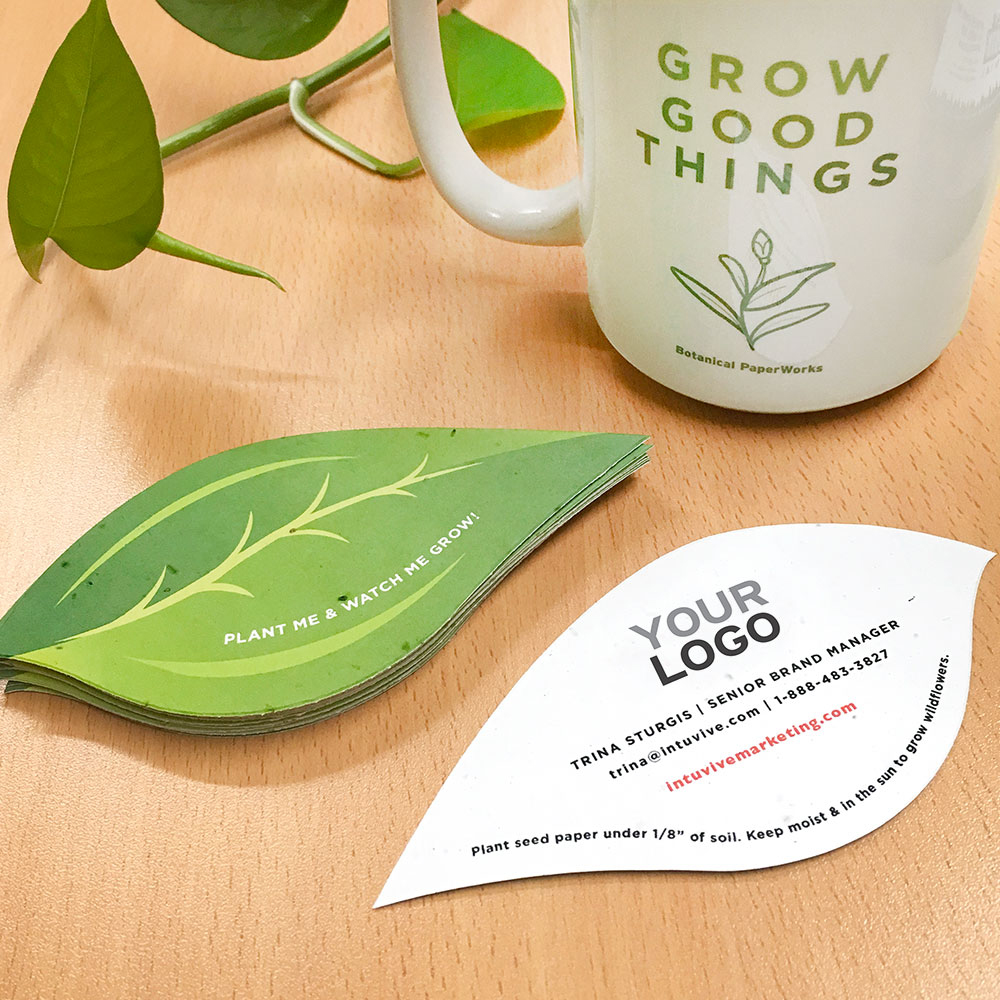 Leaf Shape Seed Paper Business Cards 5